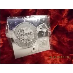 SOLID SILVER CANADA TWENTY DOLLAR PIECE - 2013