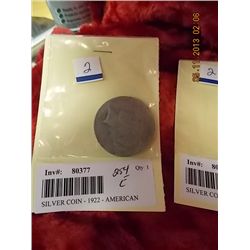 SILVER COIN - 1922 - AMERICAN LIBERTY $1