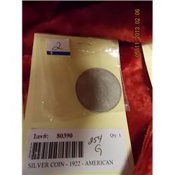 SILVER COIN - 1922 - AMERICAN LIBERTY $1