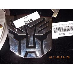 BELT BUCKLE - TRANSFORMER  - BLACK & CHROME
