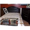 Image 1 : QUEEN BED FRAME - LEATHER HEADBOARD - SHOW ROOM DISPLAY