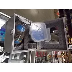 METAL CASE FULL OF ASSORTED BEADS ETC