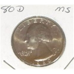 1980 D  Quarter  MS  *
