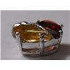 Image 2 : 2.140g Pendant of Garnet and Citrine in silver