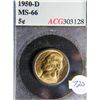 Image 1 : 1950-D NICKLE MS-66