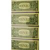 Image 1 : 4PCS - $1 BILLS BLUE SEAL 1957A