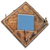 Image 1 : Ornate copper plaque embossed with George Washington and other images with mirror and hat/coat hooks