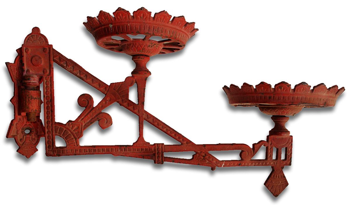 Cast iron wall hanger double lamp holder