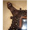 Image 4 : Phenomenal hand carved mahogany hanging mirror with the original beveled mirror