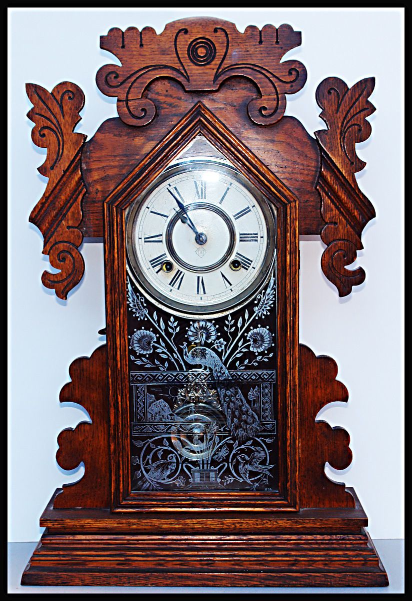 Oak Mantle Clock by Ansonia Clock Co.