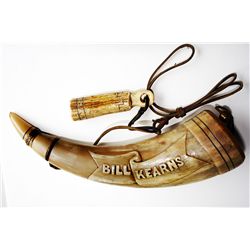 Large carved powder horn, came from Dillon