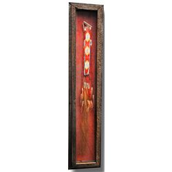 Blackfoot 36" long porcupine quill hair drop in a nice shadow box frame