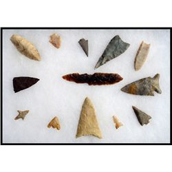 Frame of 13 arrrowheads