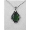 Image 2 : Peridot Sterling Oval Pendant Necklace