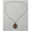 Image 1 : Citrine Pendant Sterling Oval Neckkace