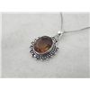 Image 2 : Citrine Pendant Sterling Oval Neckkace