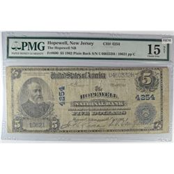 1902 $5 NATIONAL HOPEWELL, NJ #4254 PMG 15