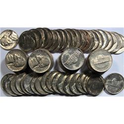 Two Rolls (80) 1939 Jefferson Nickels all Lustrous AU