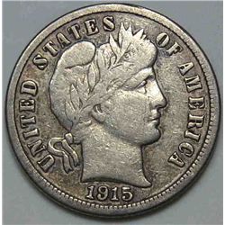 1915-S Barber Dime Fine better date