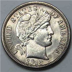 1916 Barber Dime Near Gem Uncirculated