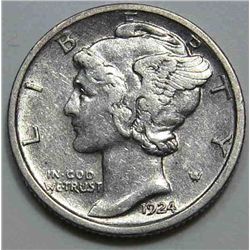 1924-D Mercury Dime XF-45