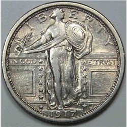1917 Type 1 AU Standing Liberty Quarter