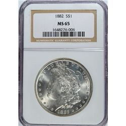 1882 MORGAN DOLLAR NGC MS 65 BLAST WHITE