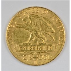 1915 S 2 1/2 GOLD PANAMA-PACIFIC ,  SCRATCH ON REVERSE
