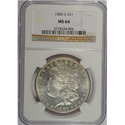 1880-S MORGAN DOLLAR NGC MS64 WHITE