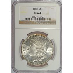 1883 MORGAN DOLLAR NGC MS64 WHITE