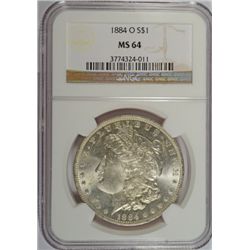 1884-O MORGAN DOLLAR NGC MS64 WHITE