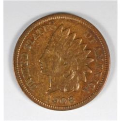 1908-S INDIAN ONE CENT VF
