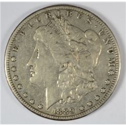 1889-CC MORGAN DOLLAR XF, REV MINOR