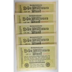 ( 5 ) 1923  2,000,000 ( TWO MILLION DOLLAR GERMAN BANK NOTES,  FINE- EXTRA FINE