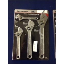 SHEFFIELD 4 PC ADJUSTABLE WRENCH SET