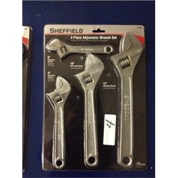 SHEFFIELD 4 PC ADJUSTABLE WRENCH