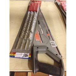 TASK HAND SAW & HUSKY 3PC SOCKET CLIP RAIL SET