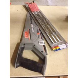 TASK HAND SAW & HUSKY 3PC SOCKET CLIP RAIL SET