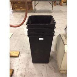 4PC BLACK GARBAGE BINS
