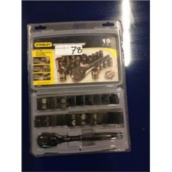 19PC STANLEY BLCK CHROME SOCKET SET, SAE