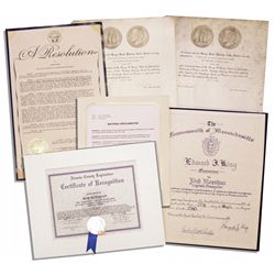 Captain Kangaroo Lot of 6 Award Certificates From 1948-1997 -- With Awards From ''Howdy Doody''