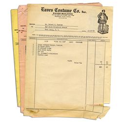 Bob Keeshan 1953-54 Costume Order Lot for ''Corny the Clown'' Character on the ABC Children's Show, 
