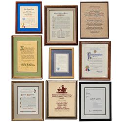 Collection of Bob Keeshan Framed Awards -- Lot of 9