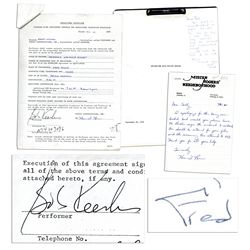 Captain Kangaroo Signed Contract to Guest Star on Mr. Rogers in 1978 -- With an ANS by Fred Rogers t