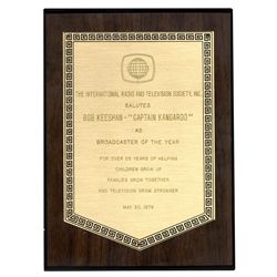 Captain Kangaroo 1979 Broadcaster of the Year Plaque