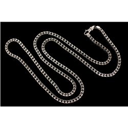 NECKALCE: [1] 10KWG square curb link chain necklace (40 in. in length, 5mms in diameter) with a 14KW