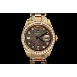 WATCH: [1] 18K tri-gold gents Rolex Masterpiece Day-Date watch with masterpiece jubilee dia. marker 