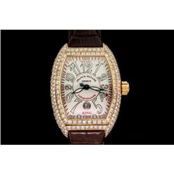 WATCH: [1]  18KYG gents Franck Muller SC King Conquistador automatic watch with white guilloche dial