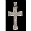 Image 1 : PENDANT: Men's 12kw "invisible" set diamond cross pendant; 445 sq prin dias, approx 1.7mm = est 13.3