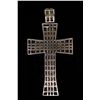 Image 2 : PENDANT: Men's 12kw "invisible" set diamond cross pendant; 445 sq prin dias, approx 1.7mm = est 13.3